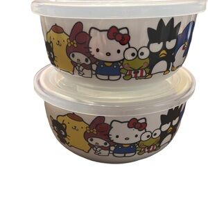 Hello Kitty and Friends Nesting Bowls with Pressure Release Lids